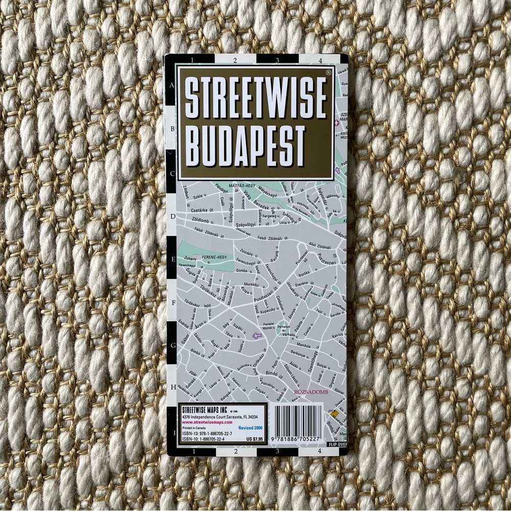 Streetwise Budapest Street Map City Folded Laminated Hungary